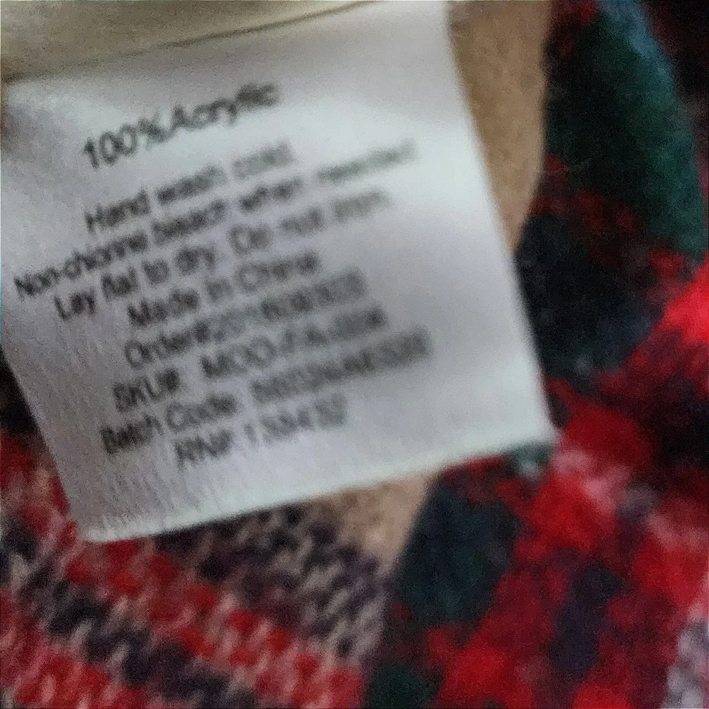 ModCloth Tan Red Green Plaid Blanket Scarf Fringed Square Oversized Cozy Wrap